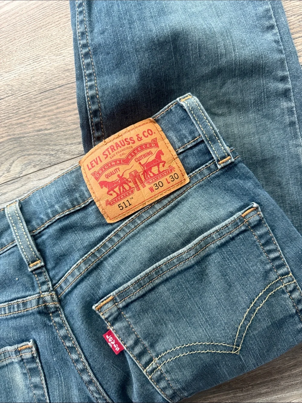 Men's Skinny Jeans in Washed Dark Blue